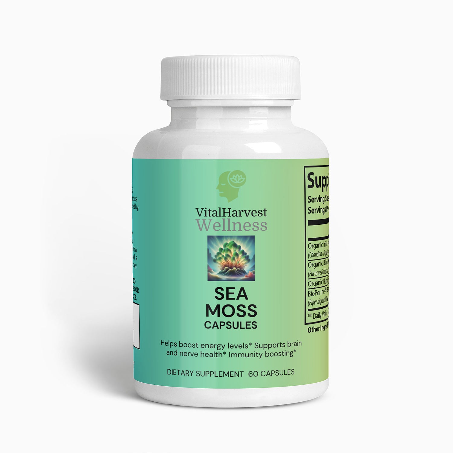 Sea Moss Supplement with Bladderwrack &amp; Burdock Root – Support Overall Health