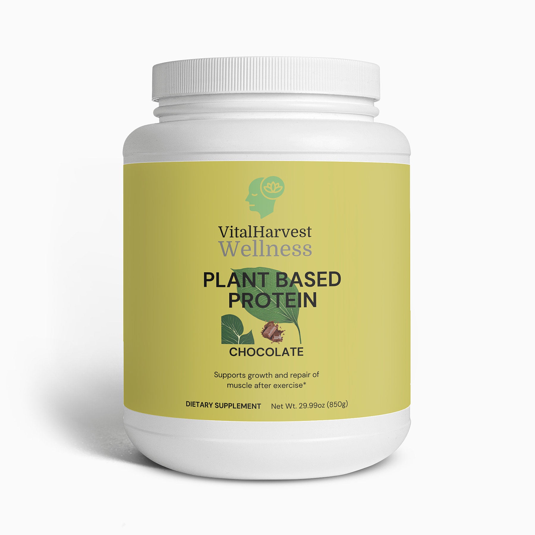 Plant Protein Powder (Chocolate) – Premium, Dairy-Free, and Gluten-Free