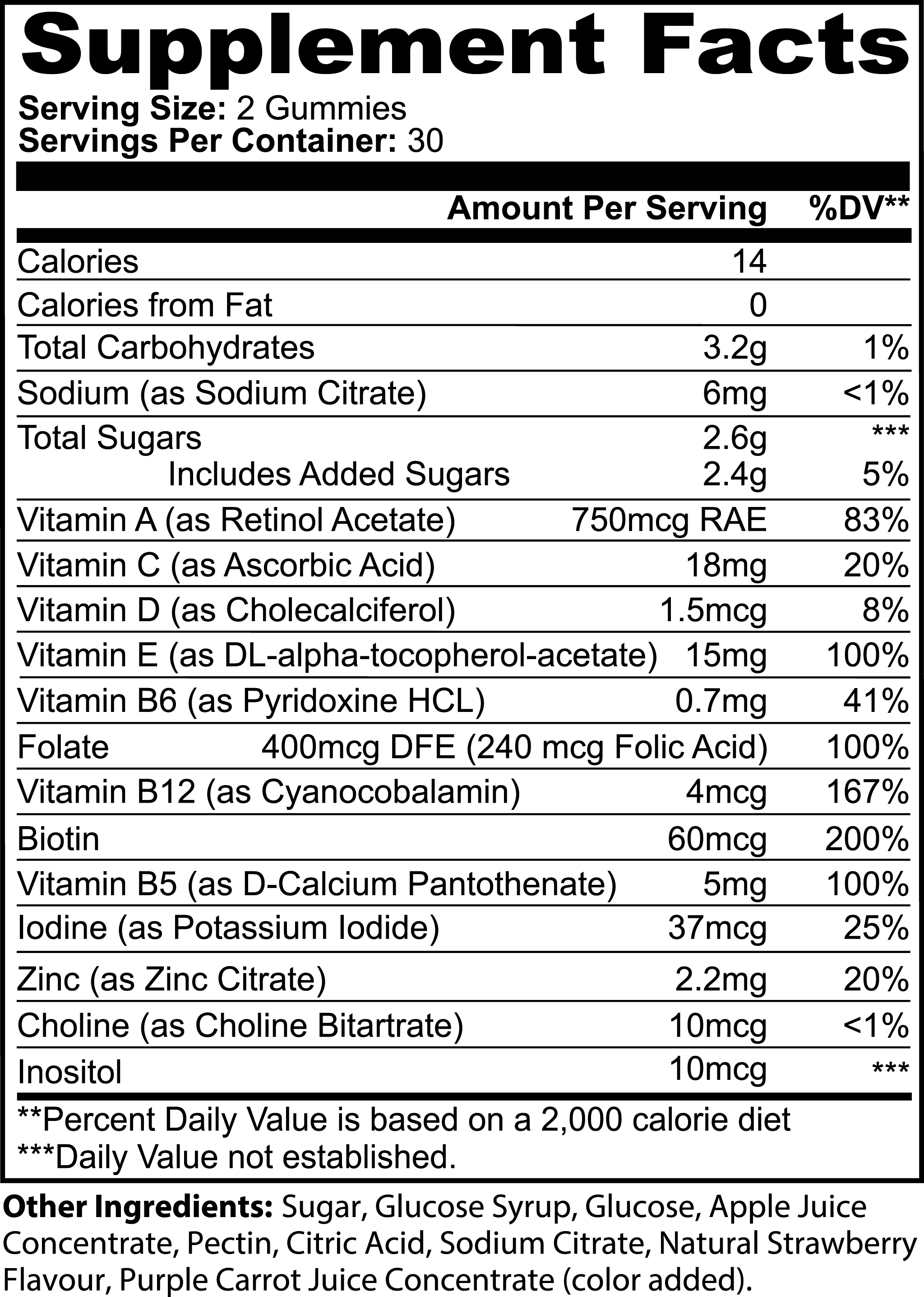 Multivitamin – Strawberry Flavor